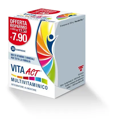 Vita Act Multivitaminico Integratore di Vitamine e Minerali 30 Compresse