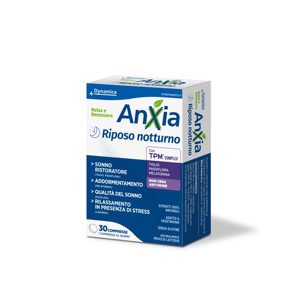 Dynamica Anxia Riposo Notturno 30 Compresse Integratore per Riposo Notturno