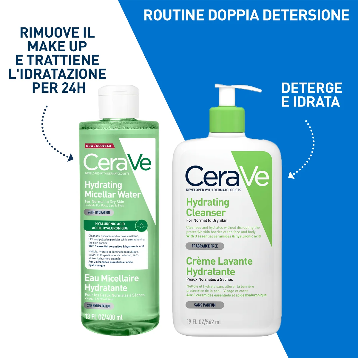 Cerave Acqua Micellare Idratante 400 ml Trattamento Viso