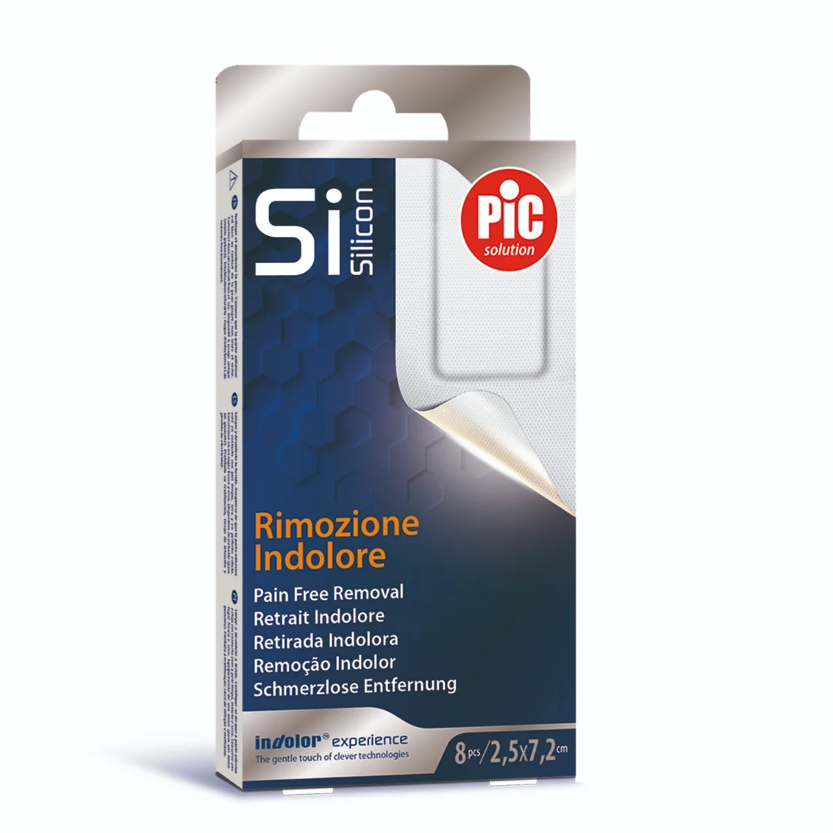 Pic Cerotti Strip Silicon 25x72 mm 8 Pezzi Rimozione Indolore