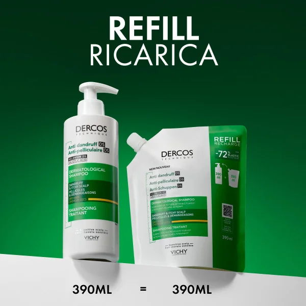 Vichy Dercos Technique Shampoo Anti Forfora Ds Secchi Refill 390 Ml Shampoo Anti-Forfora