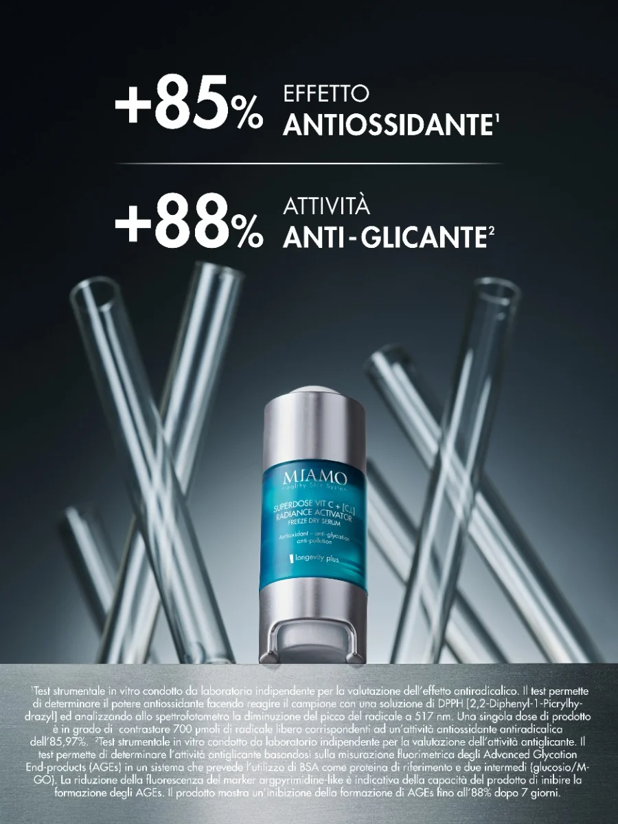 Miamo Longevity Plus Superdose Vitc C,L Radiance Activator Freeze Dry Serum 3 Pezzi Da 5 Ml