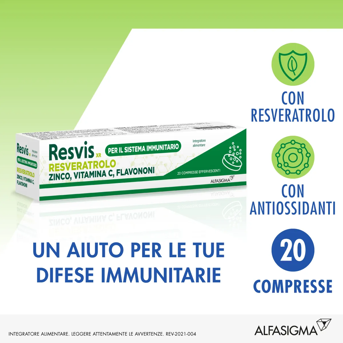 Resvis XR 20 Compresse Effervescenti Integratore per Sistema Immunitario