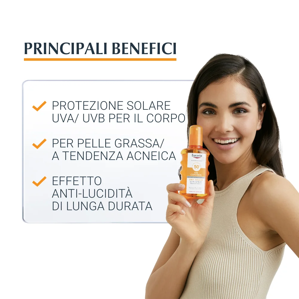 Eucerin Sun Spray Transparent Spf 50 200 ml Protezione Solare Alta