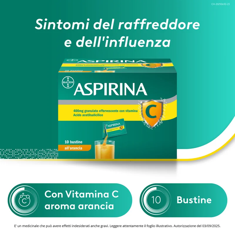 Aspirina C 10 Bustine Raffreddore Febbre e Influenza
