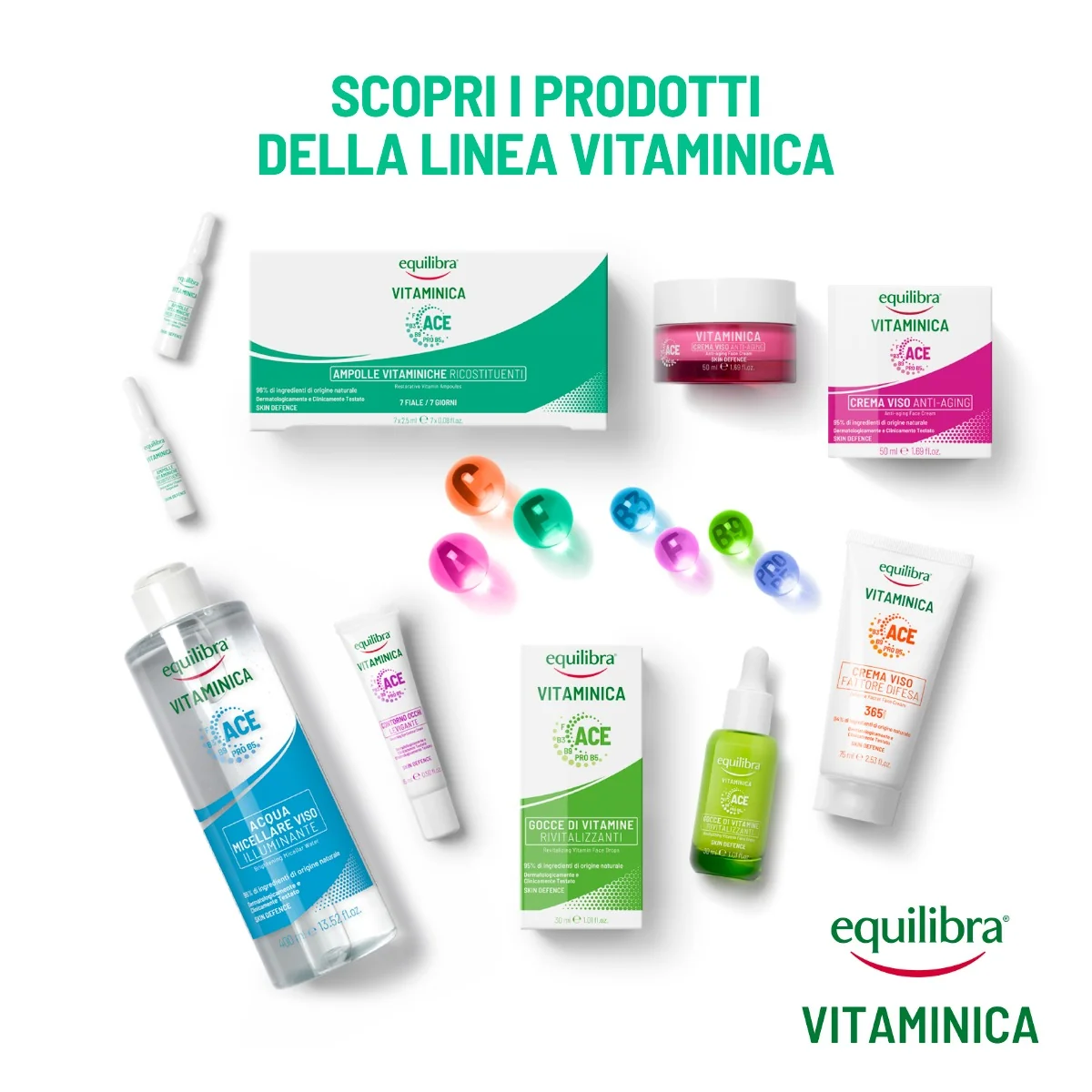 Equilibra Viso Ampolle Vitaminiche Ricostituenti 7x2,5 Ml Benessere della Pelle del Viso