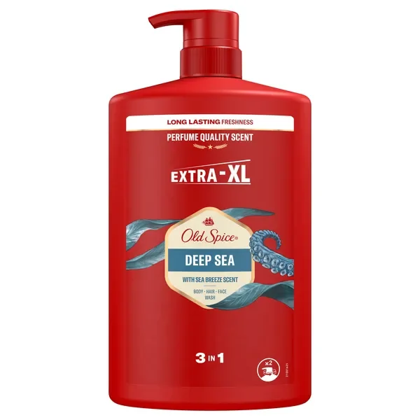 Old Spice Shower Gel&Shampoo Sea 1L Per capelli viso e corpo