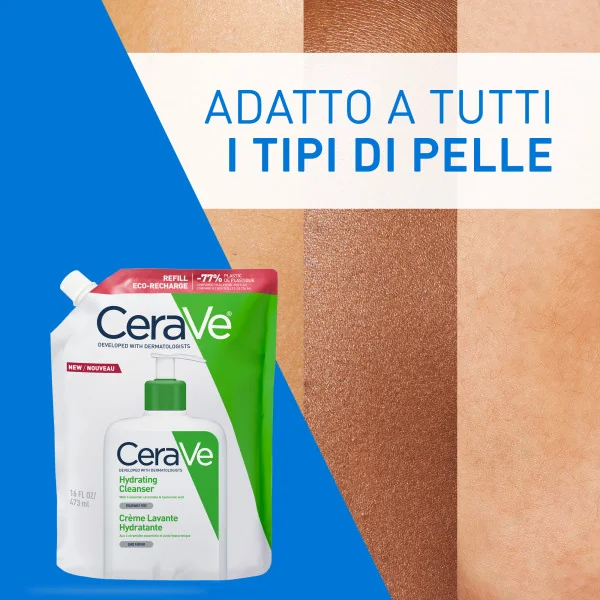Cerave Refill Detergente Idratante 473 ml Ricarica Detergente Viso ad Uso Quotidiano