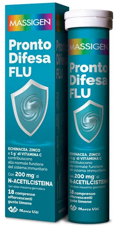 Massigen Pronto Difesa Flu 18 Compresse Effervescenti Normale Funzione del Sistema Immunitario