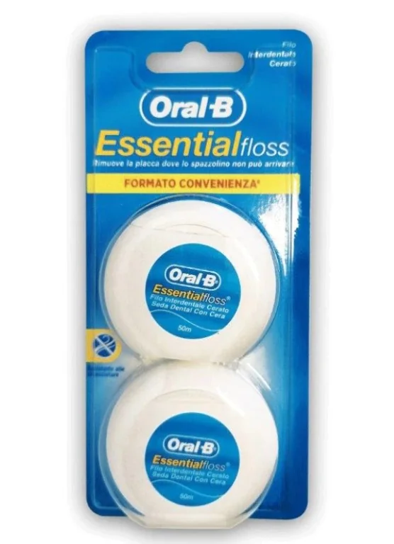 Oral-B Filo Interdentale Essential Al Sapore Di Menta BIPACCO 2X50m