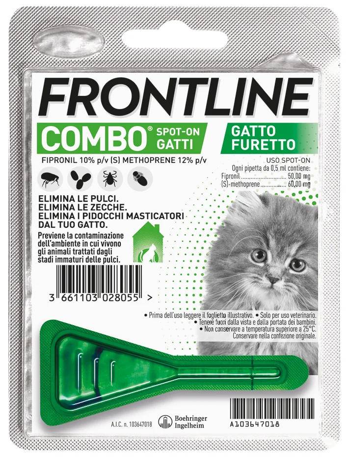 Frontline Combo Gatti X1 Antiparassitario Contro Pulci, Zecche E Pidocchi