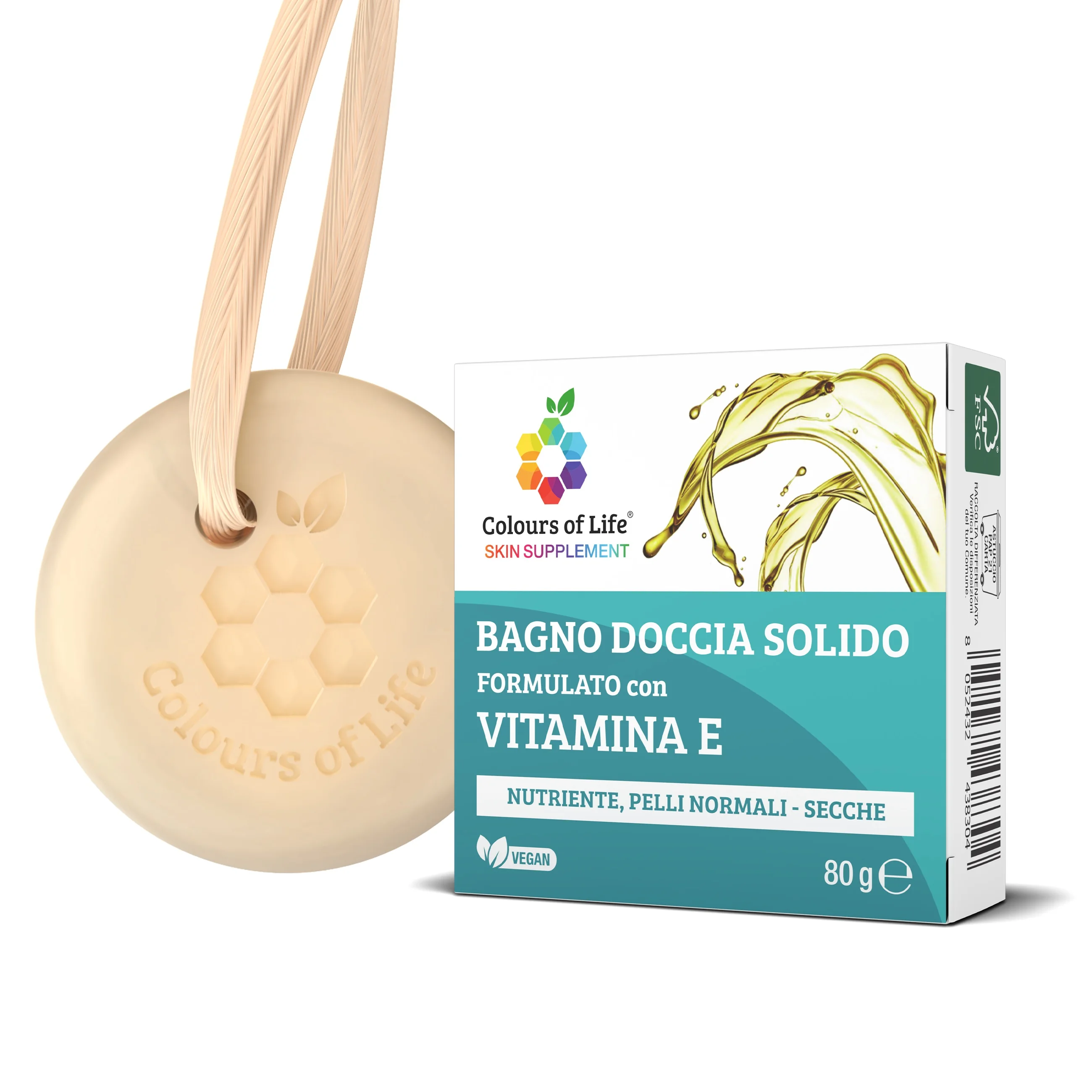 Bagnodoccia Solido Vitamina E 80 Gr per Pelli Secche e Sensibili