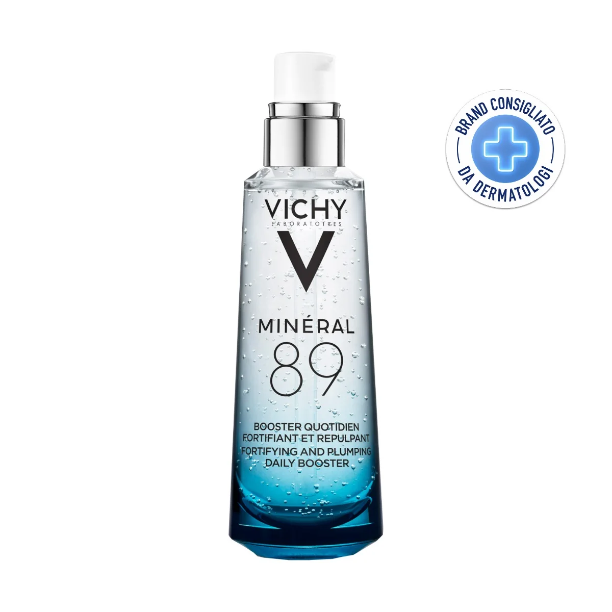 Vichy Mineral 89 Booster 75 ml Fortificante e Rimpolpante Viso con Acido Ialuronico
