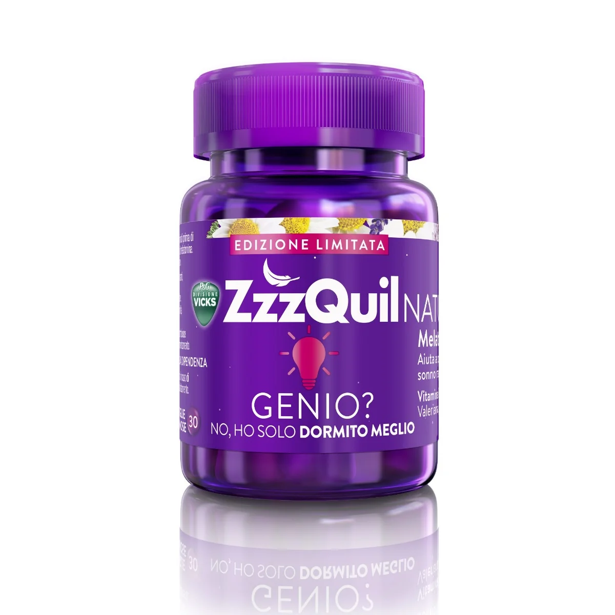 Vicks ZzzQuil Natura Gusto Frutti di Bosco 30 Pastiglie Gommose Integratore Per Dormire