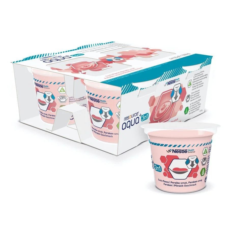 Resource Aqua+ 3in1 Pesca Bevanda Gelificata Con Fibre 4x125 g