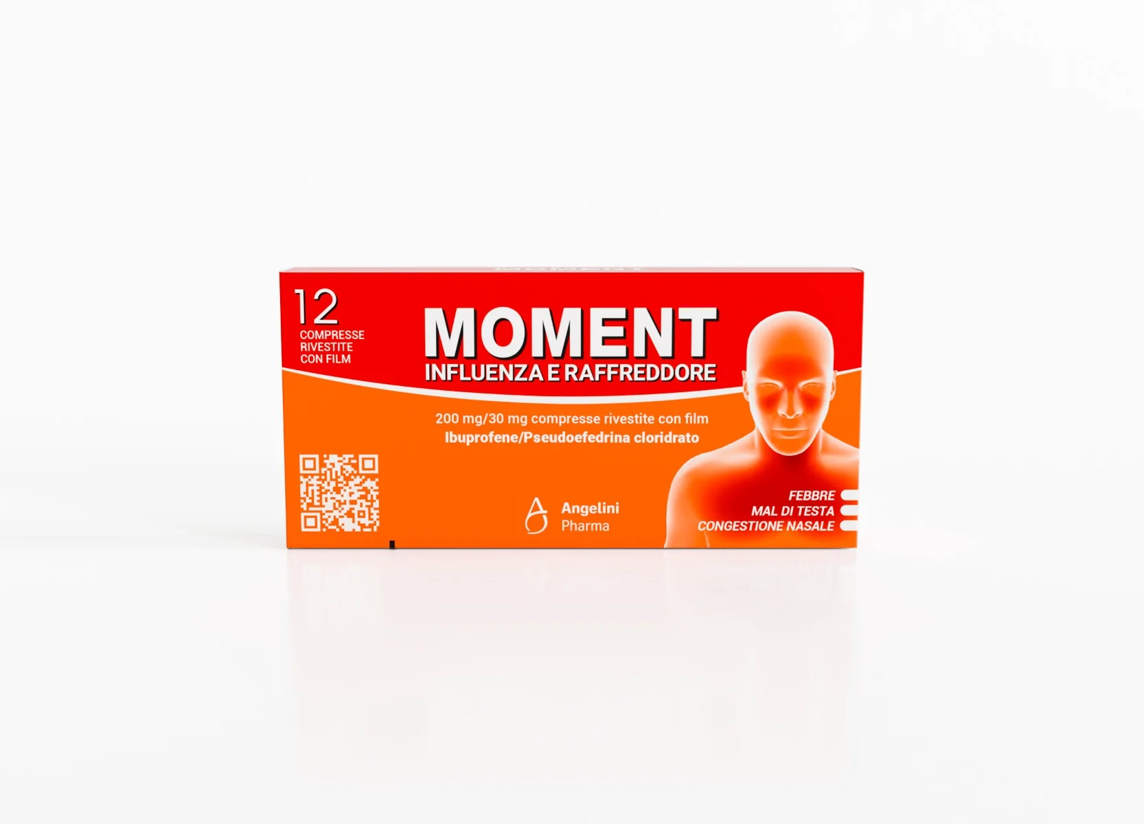 Moment Influenza e Raffreddore 200mg + 30mg 12 Compresse Ibuprofene + Pseudofedrina Cloridrato
