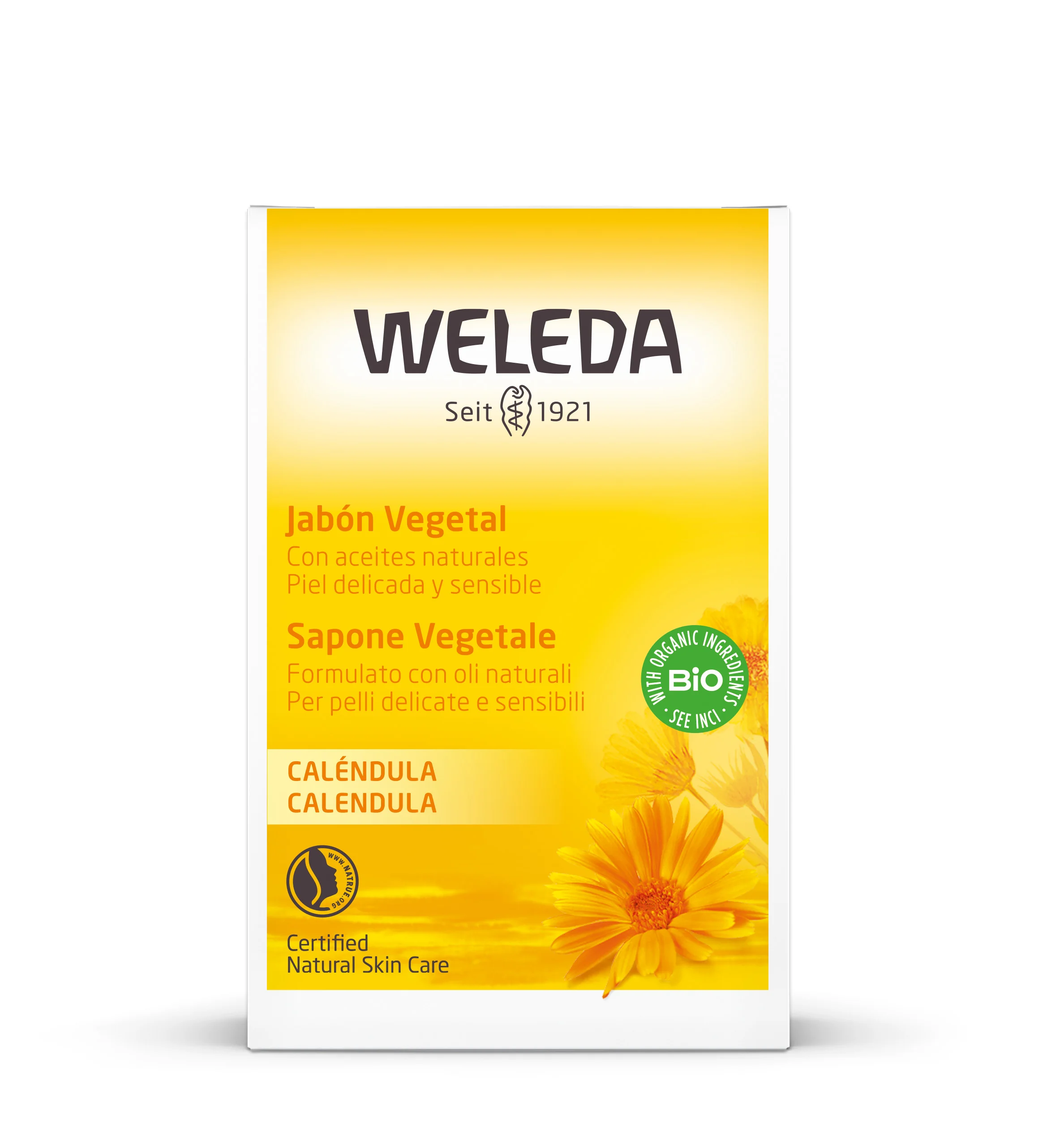 Sapone Vegetale Calendula 100 g Detergente Solido