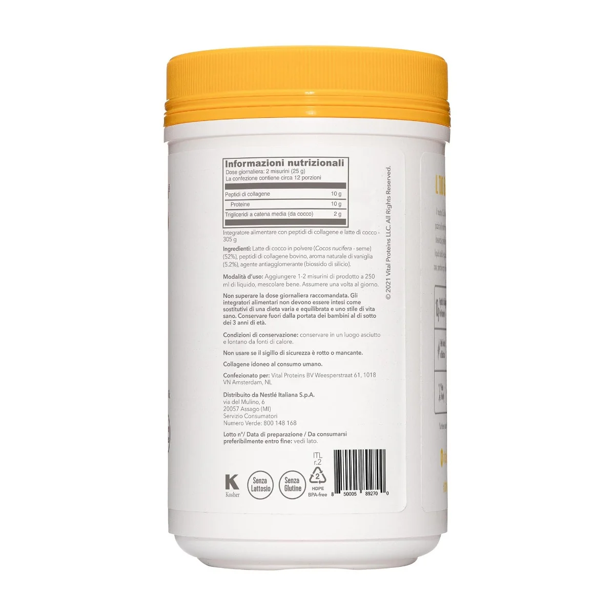 Vital Proteins Collagen Creamer 250 g Gusto Vaniglia
