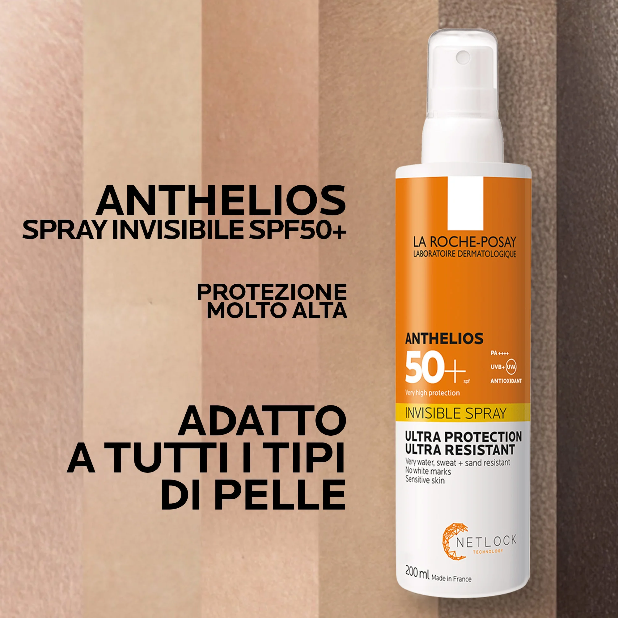 La Roche Posay Anthelios Spray Invisibile Corpo SPF50+, 200 Ml Protezione corpo