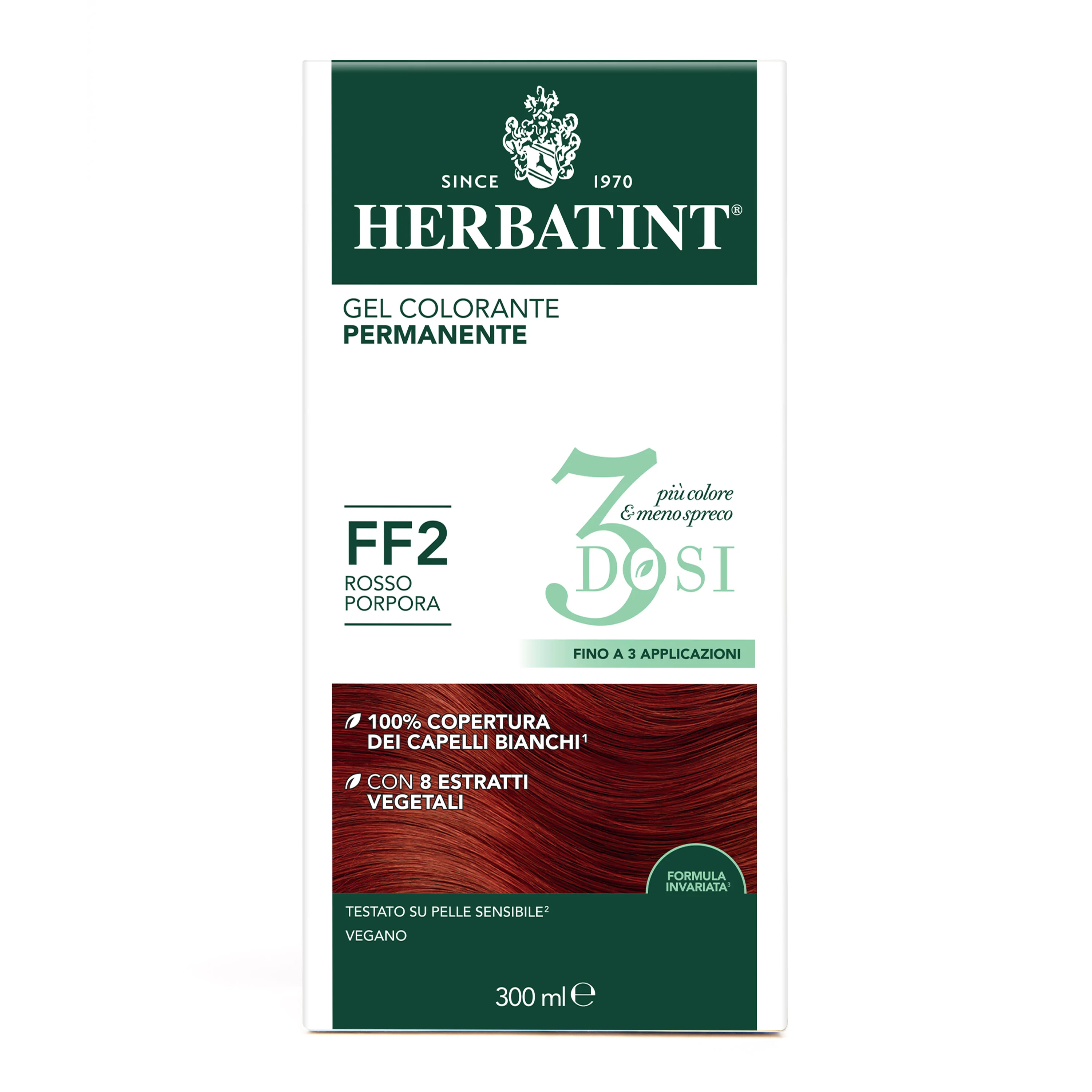 Herbatint Gel Colorante Permanente 3Dosi Ff2 300 Ml 100% Copertura Capelli Bianchi