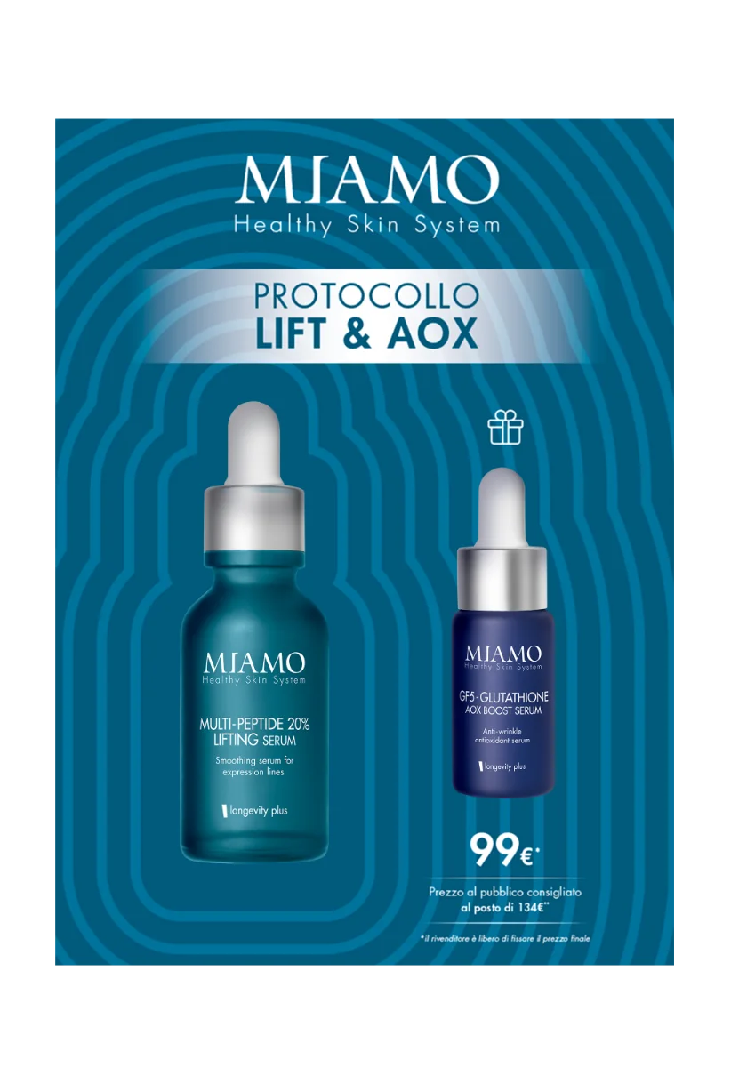 Miamo Multi-Peptide 20% Lifting Serum 30ml + GF5-Glutathione Aox Booster Serum 10ml Protocollo Lift & Oax