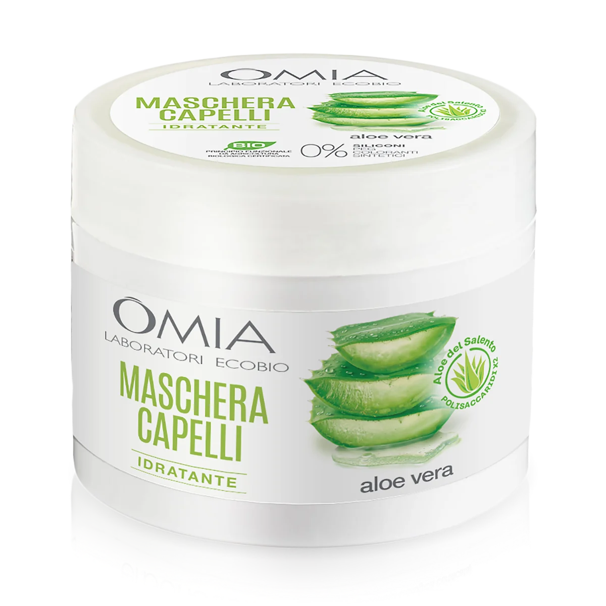 Omia Maschera Erboristica Ristrutturante con Aloe Vera 250 ml Capelli Secchi e Crespi