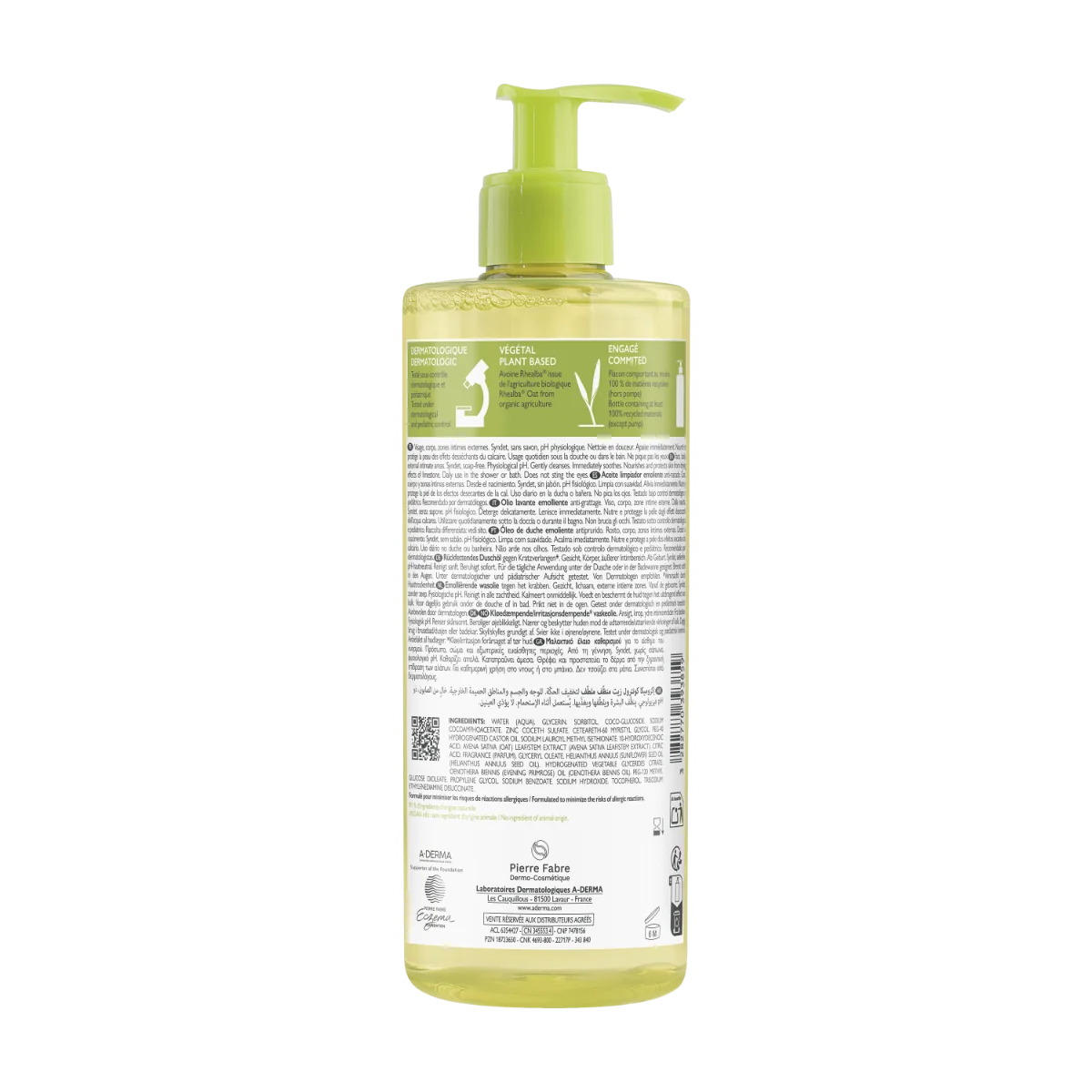 A-Derma Exomega Control Olio Lavante Emolliente “Anti-Grattage” 500 ml Pelle Secca a Tendenza Atopica