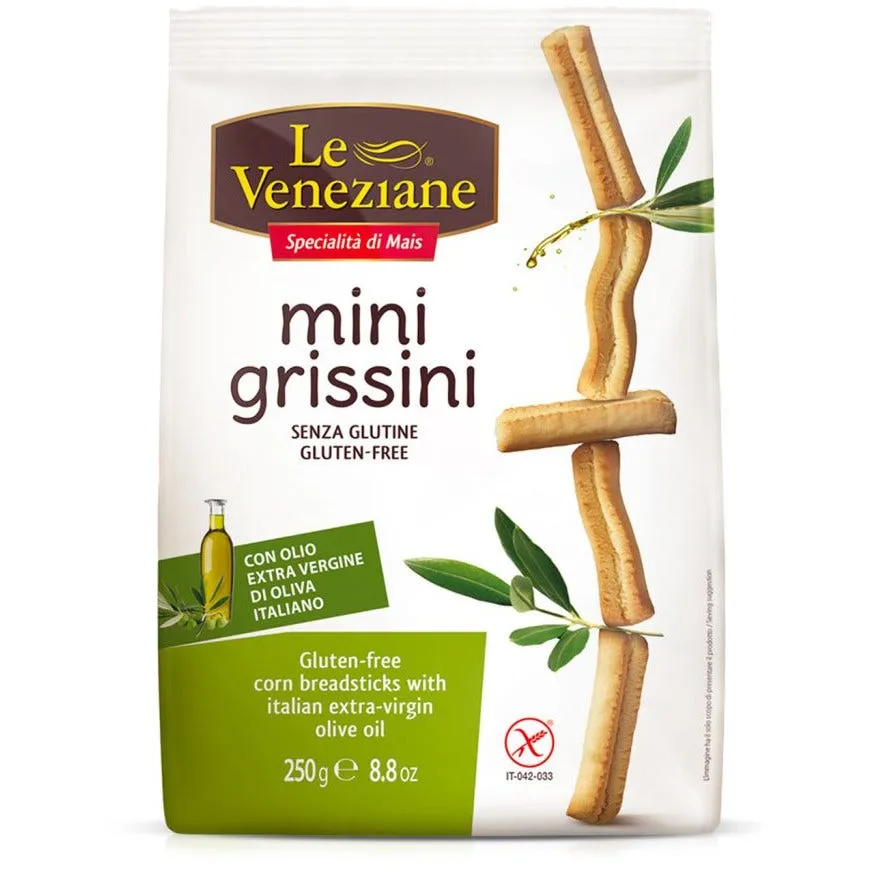 Le Veneziane Mini Grissini Con Olio Extra Vergine di Oliva Senza Glutine 250 g
