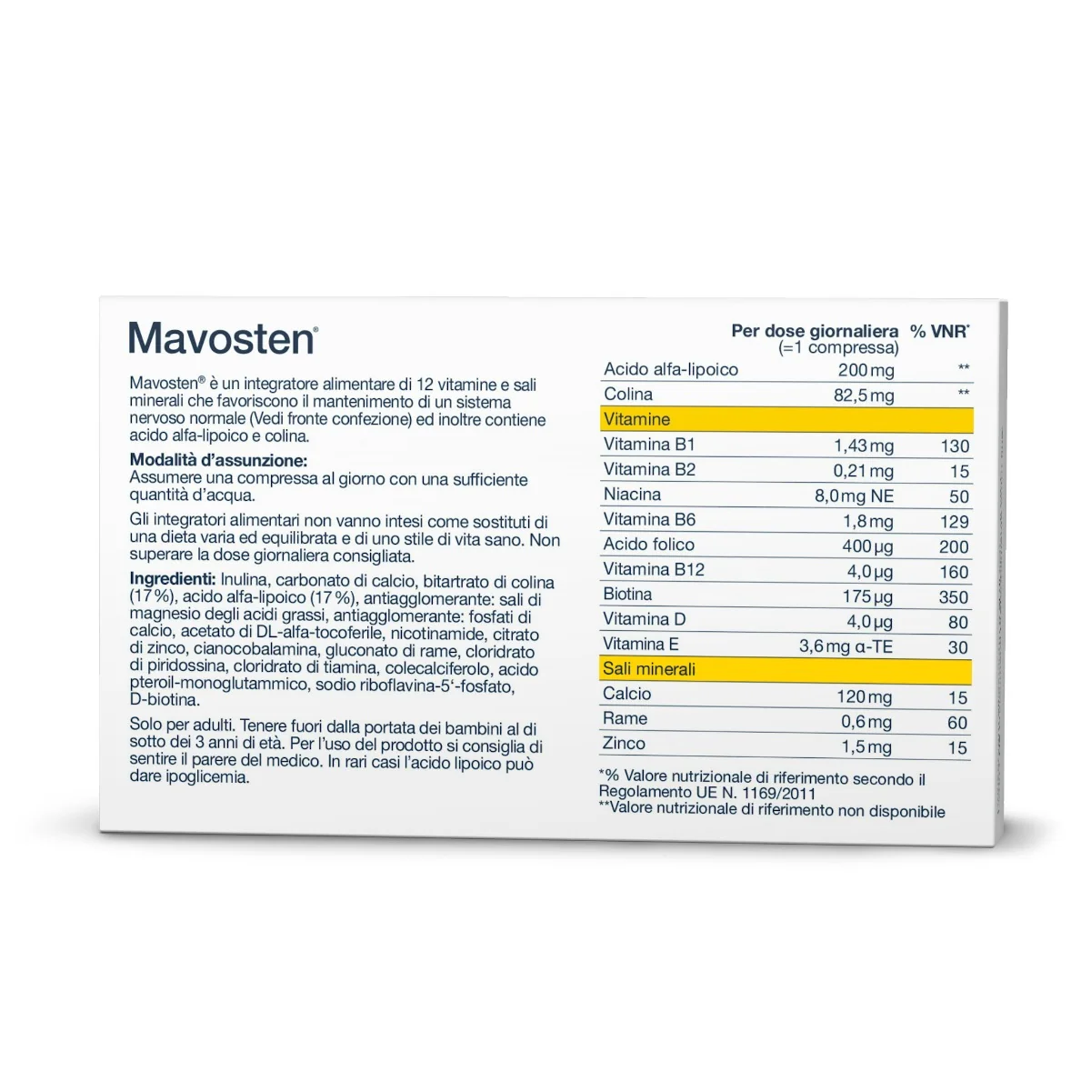 Mavosten 20 Compresse Sistema nervoso