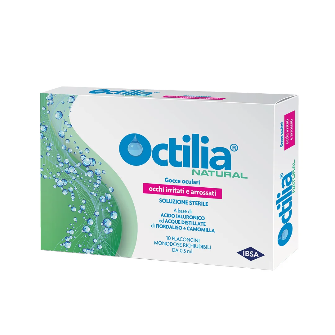 Octilia Natural Gocce Oculari 10 Flaconcini Monodose Occhi Irritati e Arrossati