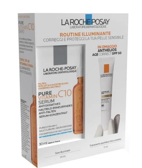 La Roche Posay Kit Vitamin C10 Siero + Age Correct 15 ml Antiossidante, protettivo