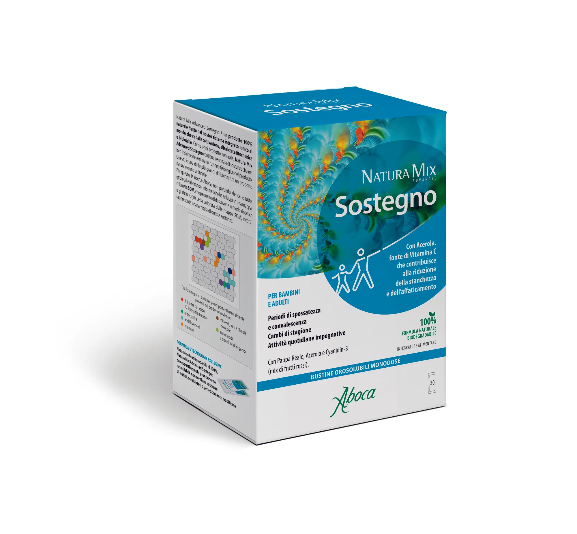 Aboca Natura Mix Advanced Sostegno 20 Bustine Riduzione Stanchezza