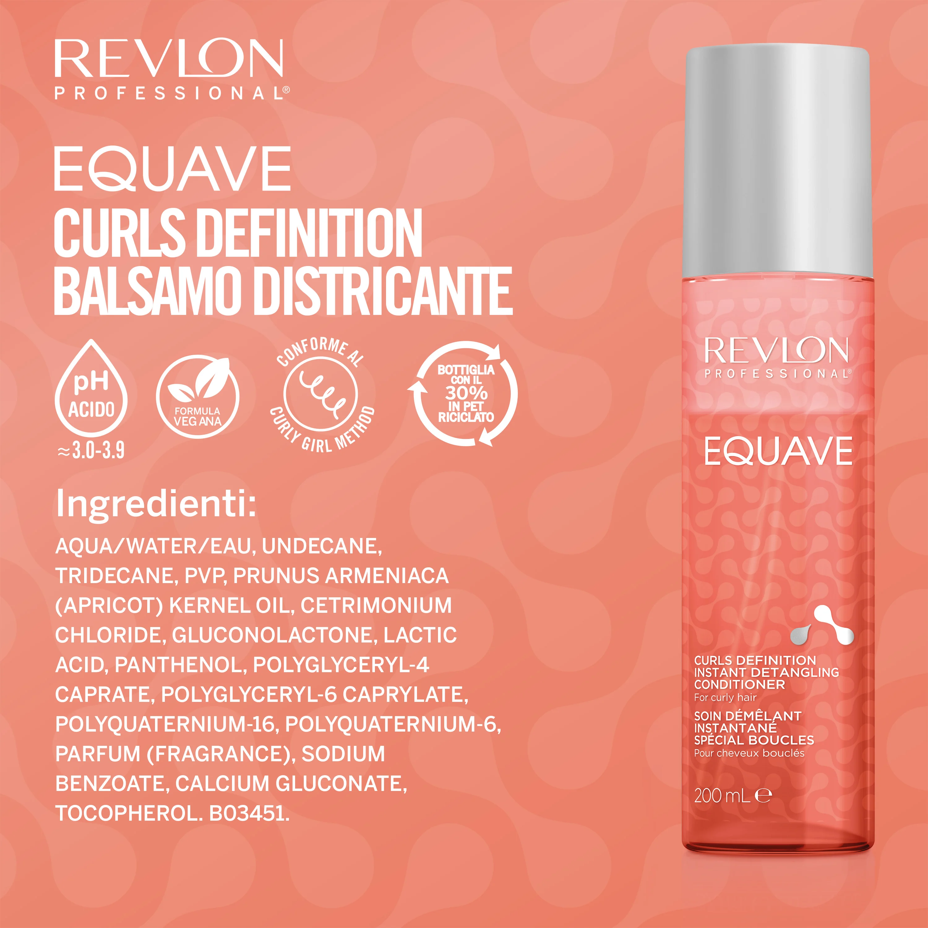 Revlon Equave Curls Definition Conditioner 200 ml Districante bifasico senza risciacquo