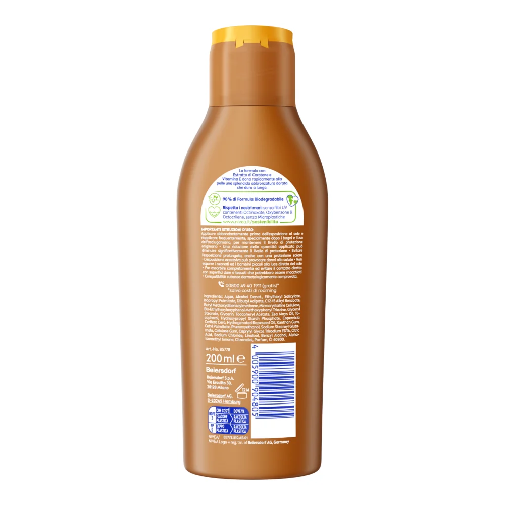 Nivea Sun Latte Solare Carotene Bronze Protezione Solare