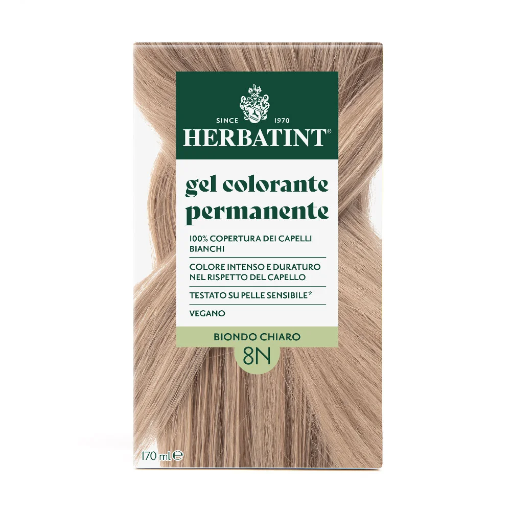 Herbatint Gel Colorante Permanente 8N Biondo Chiaro 170 Ml Colore Intenso e Duraturo