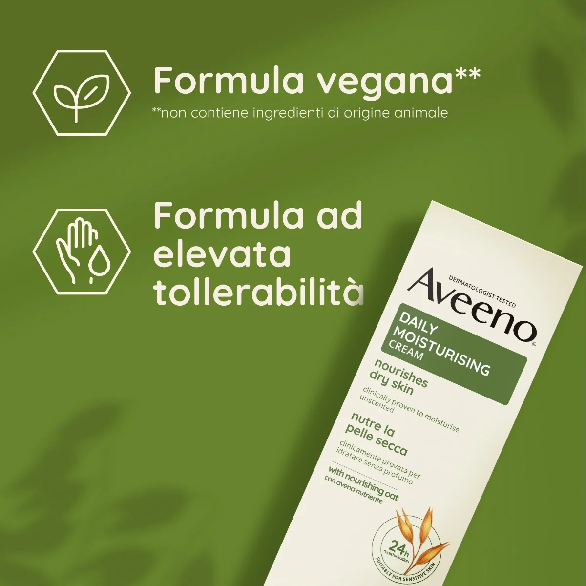 Aveeno Daily Moisturising Crema Idratante 100 ml Crema Corpo per Pelli da Normali a Secche