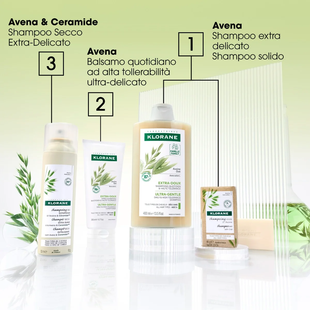 Klorane Shampoo secco Avena & Ceramide Capelli Scuri 150 ml Detersione senza acqua