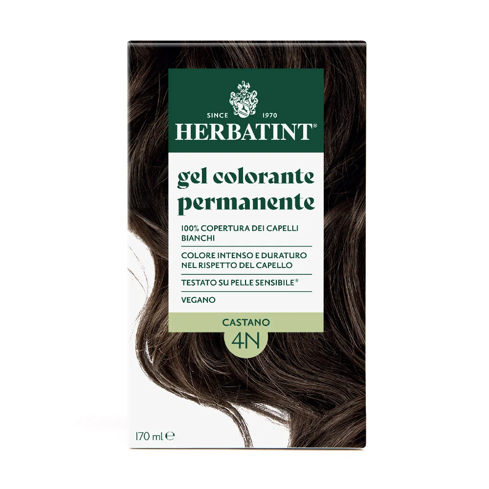 Herbatint Gel Colorante Permanente 4N Castano 170 Ml Colore Intenso e Duraturo