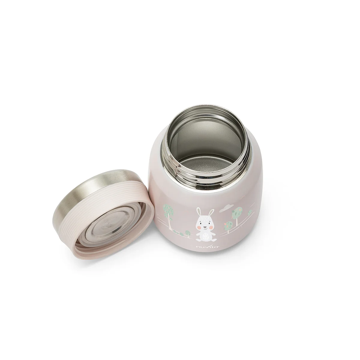 Nuvita Contenitore Termico Acciaio Inox Cibi Liquidi/Solidi Rosa 300 ml Chiusura Ermetica per Pappe e Brodo