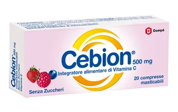 Cebion Senza Zucchero 20 Compresse Masticabili - Integratore di Vitamina C