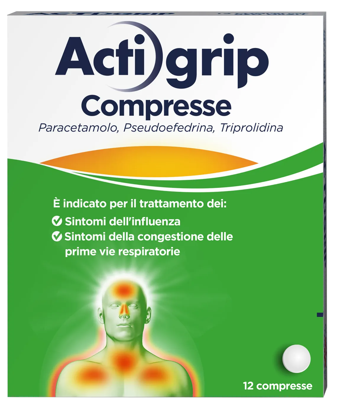 Actigrip 12 Compresse 2,5+60+500 mg