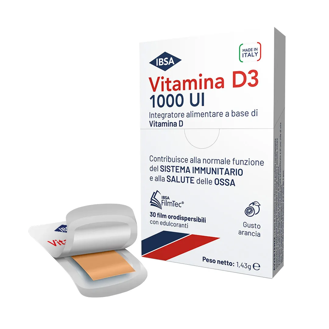 Vitamina D3 Ibsa 1000UI 30 Film Orodispersibili Integratore a base di Vitamina D