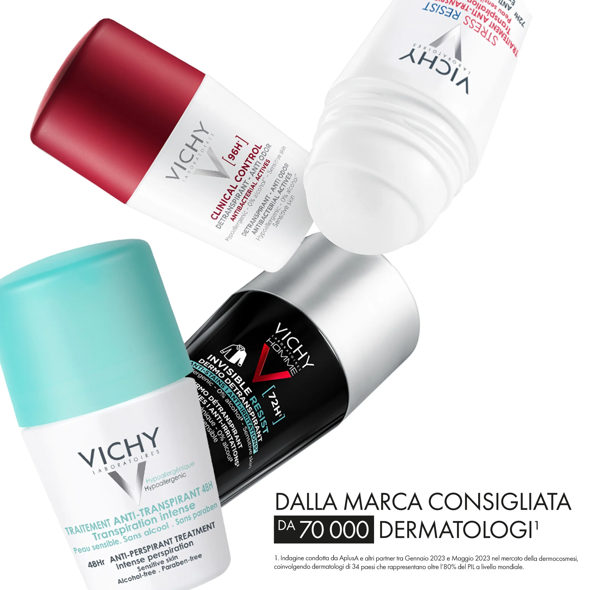 Vichy Deodorante Anti-Traspirante 48H, 50 Ml Pelle sensibile o depilata