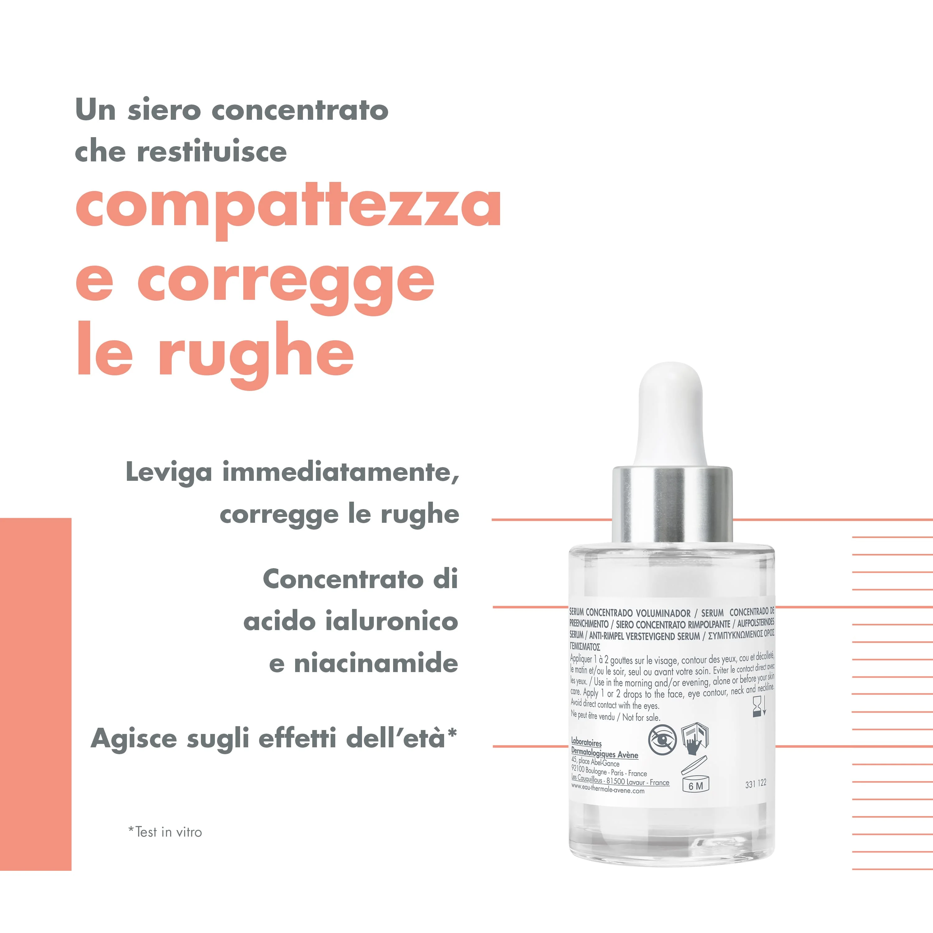 Eau Thermale Avène Hyaluron Activ B3 Siero Concentrato Rimpolpante 30 ml Anti-Età