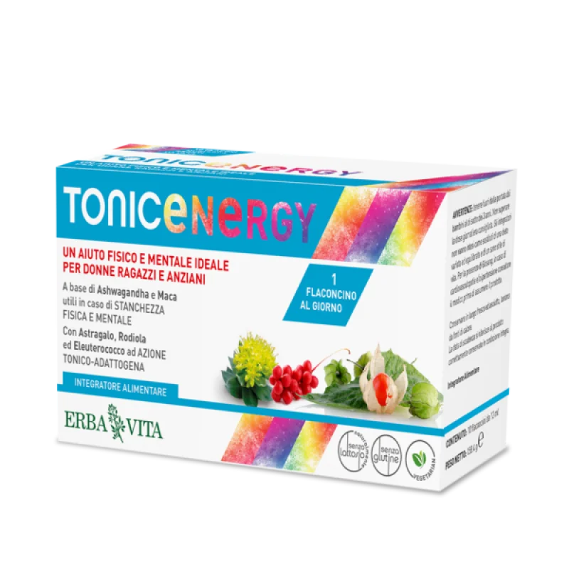 Erba Vita Tonic Energy Integratore Per Il Benessere Fisico e Mentale 10 Flaconcini