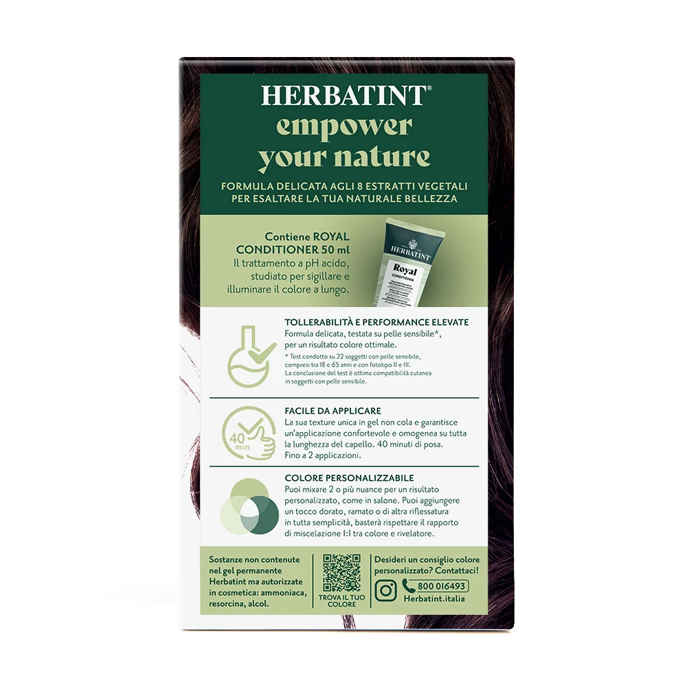 Herbatint Gel Colorante Permanente 4M Castano Mogano 170 Ml Colore Intenso e Duraturo