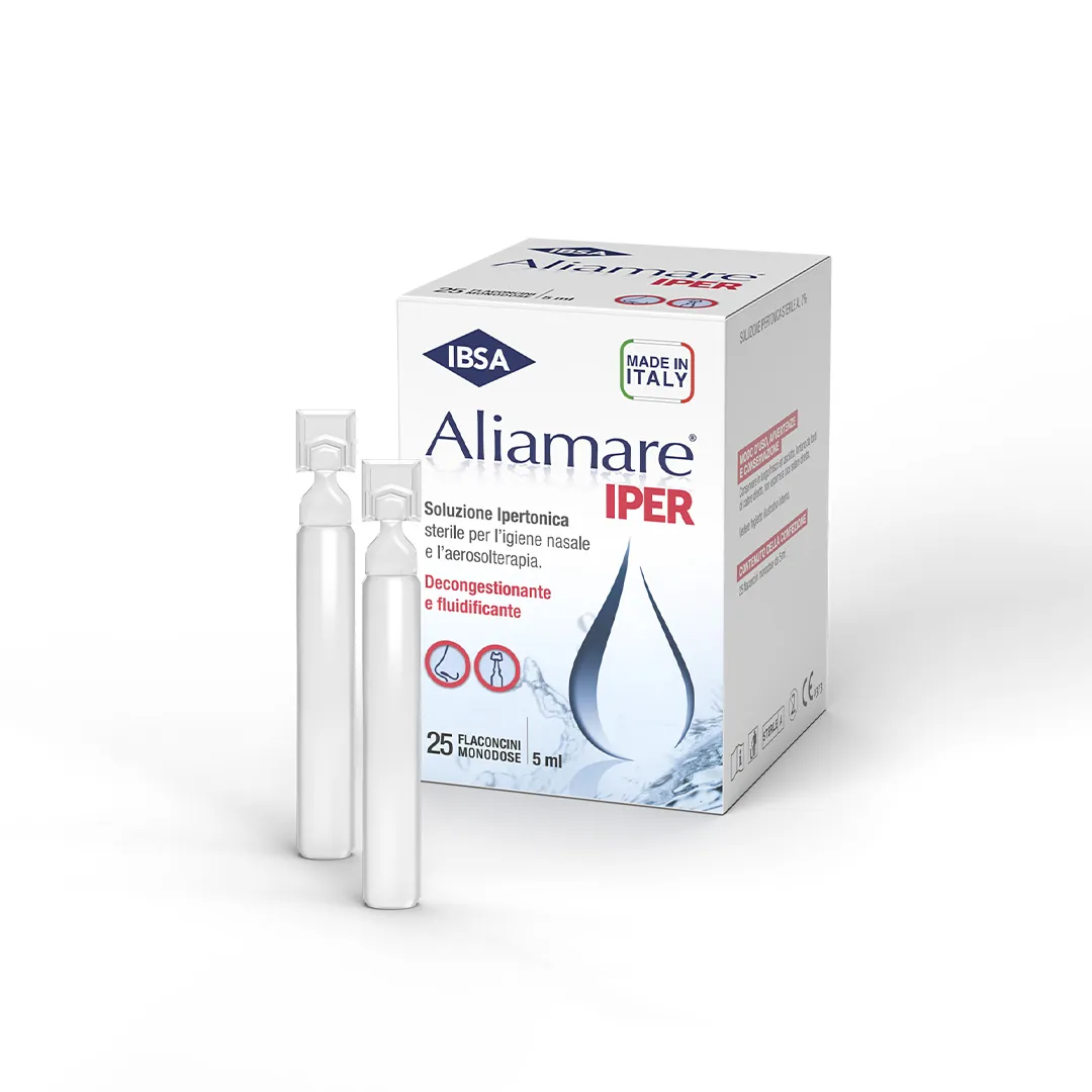Aliamare Iper Soluzione Ipertonica 25 Flaconcini Monodose Igiene Nasale