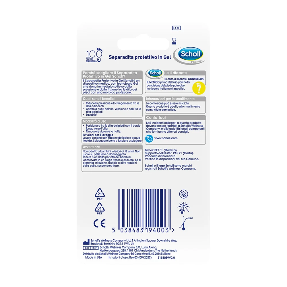 Scholl Gelactiv Sep/Dita Anat Separa Dita
