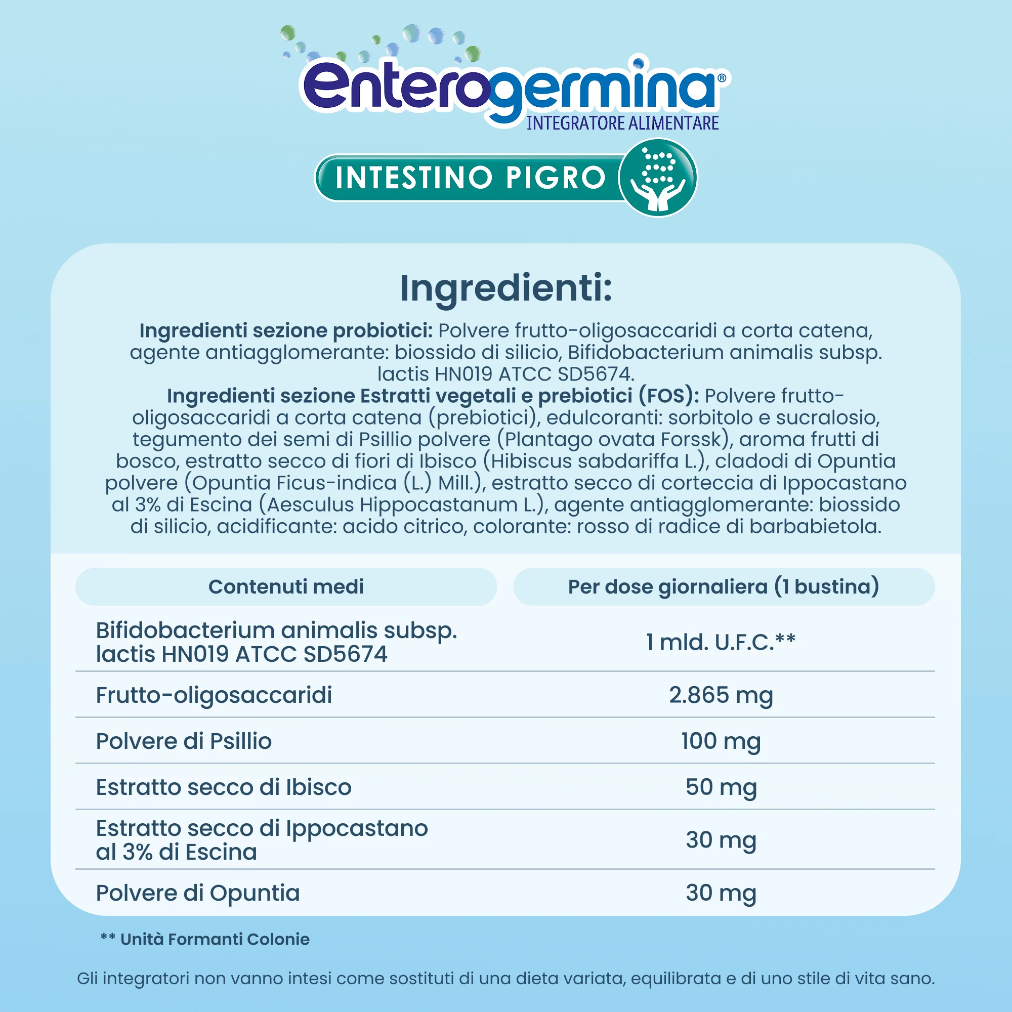 Enterogermina Intestino Pigro Integratore Regolarità del Transito Intestinale 10 Bustine