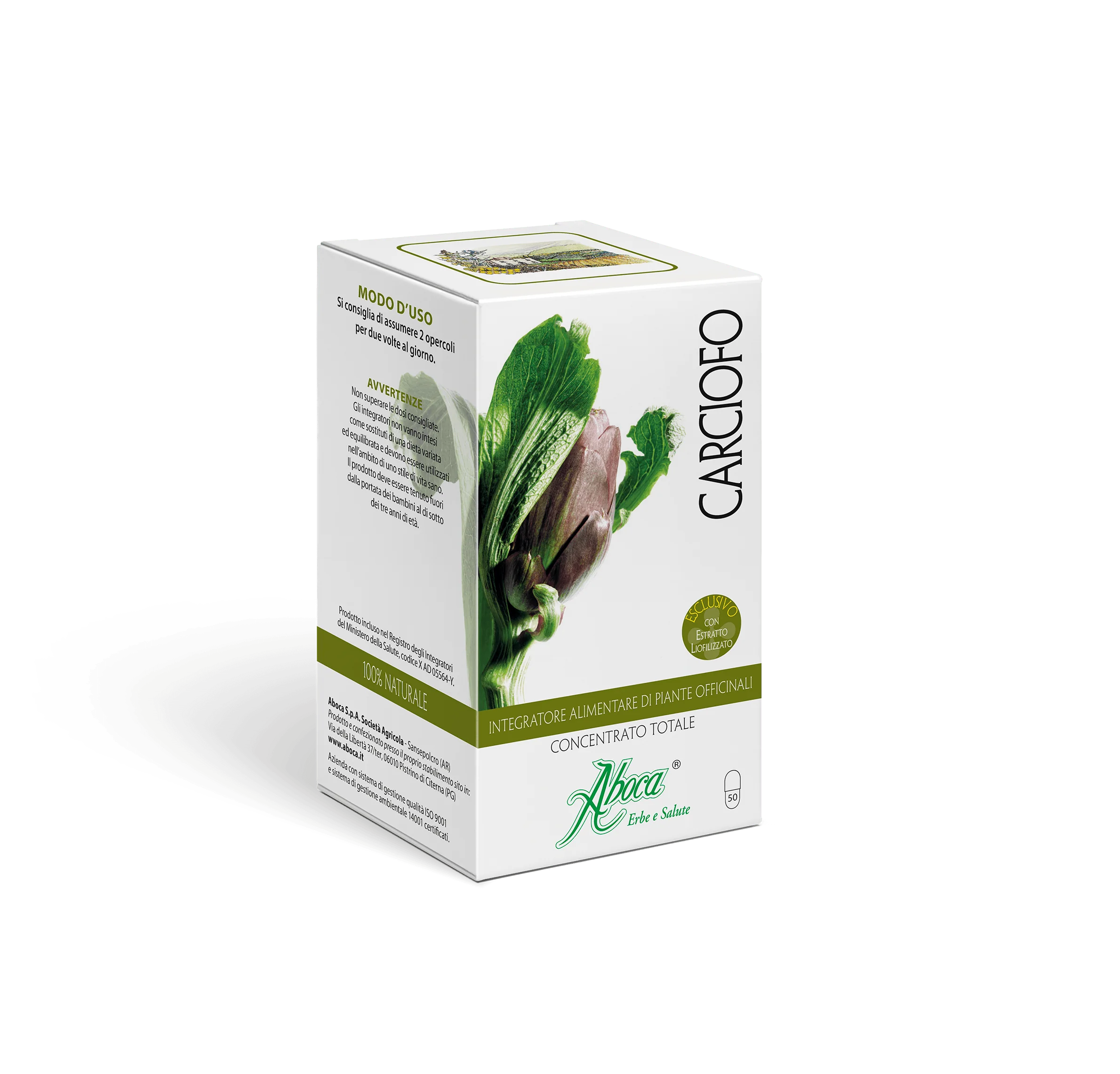 Aboca Carciofo Concentrato Totale 50 Opercoli Integratore Digestivo